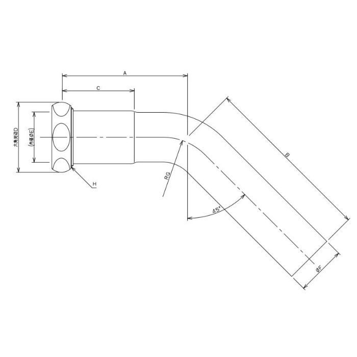 4695-32A 片アジャストベンド 45° 80×110