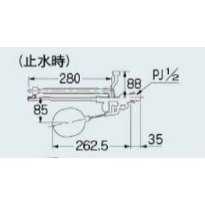 964-003 万能ロータンクボールタップ(補助給水管つき) カクダイ