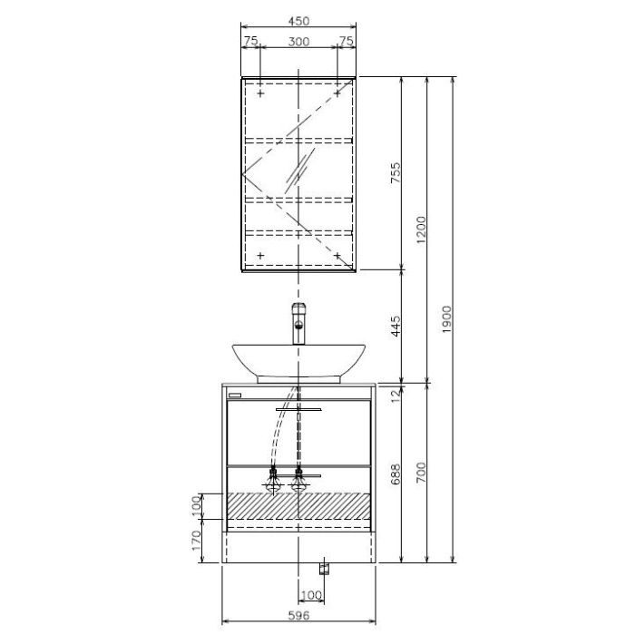 LKAU600AFNJMM45C1 オーラ600 Aセット(一面鏡付) 一般地仕様 チェスナットブラウン【セール開催中】