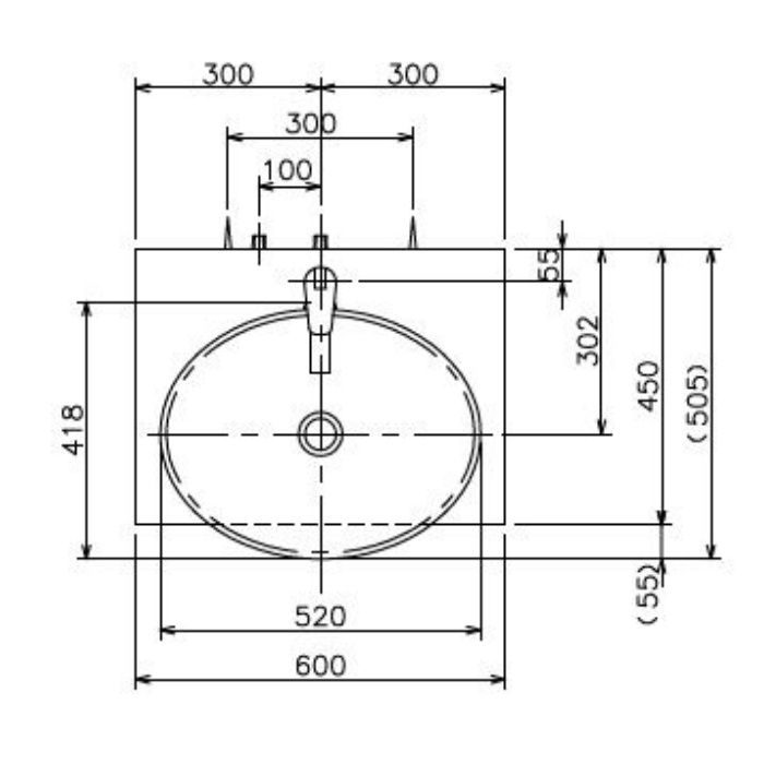 LKAU600AFNJMML45N1 オーラ600 Bセット(一面鏡+LED照明付) 一般地仕様 ナチュラルベージュ