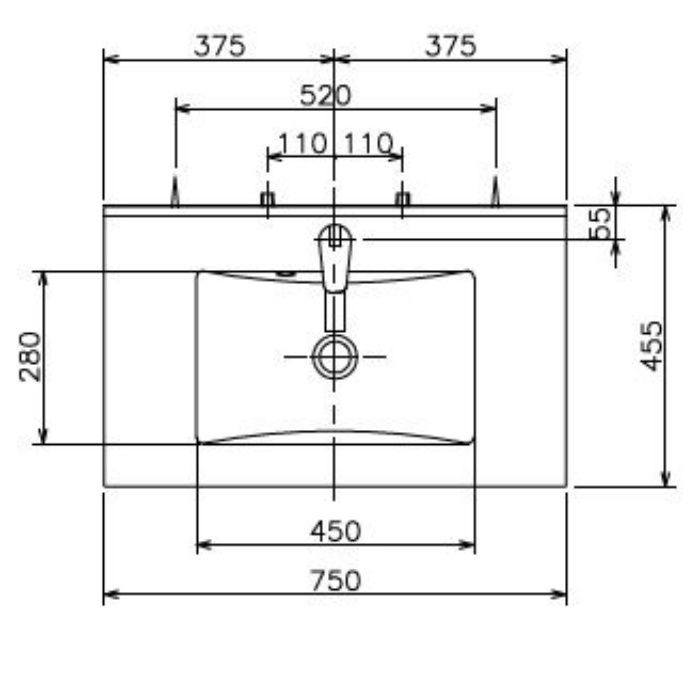 LKEA750AFNJMM45C1 アール750 Aセット(一面鏡付) 一般地仕様 チェスナットブラウン