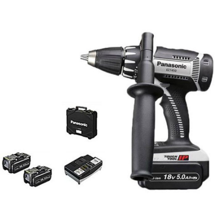 EZ7450LJ2S-H 充電ドリルドライバー 18V　5.0Ah 電池2個付 グレー