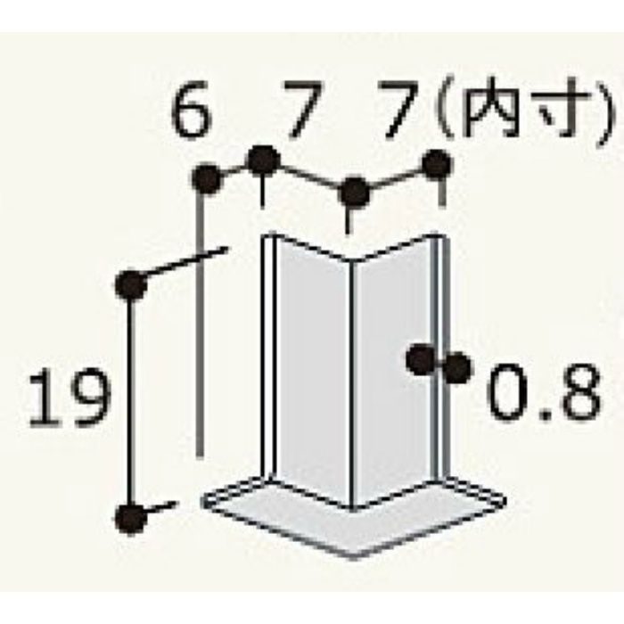 TCCCFW 天井入隅カバー 入隅 7X7mm オフホワイト 4個入り
