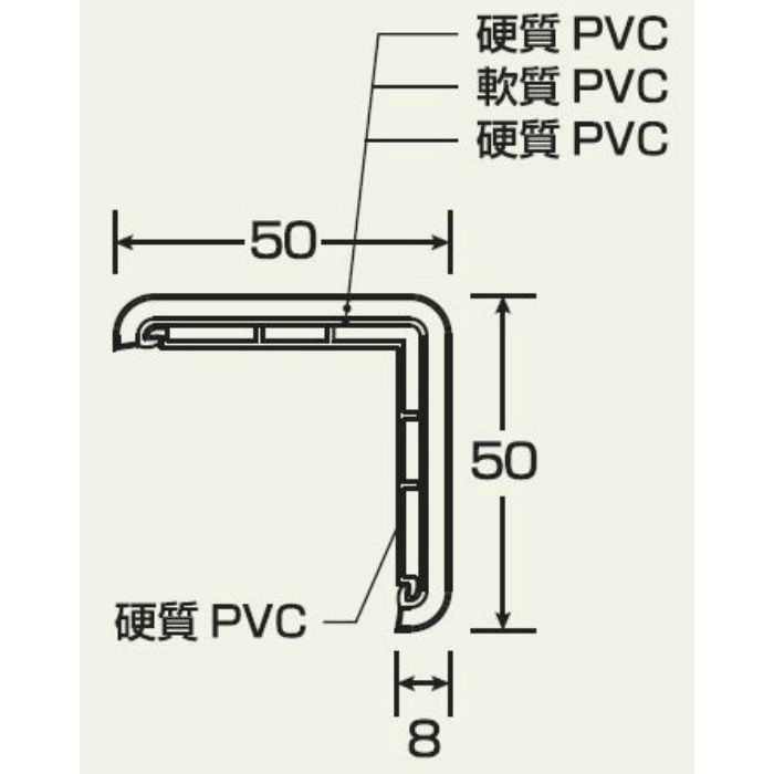 KDM5FW カドマモール50 50X50X3000mm オフホワイト