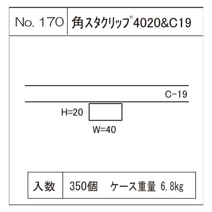 角スタクリップ 4020&C19