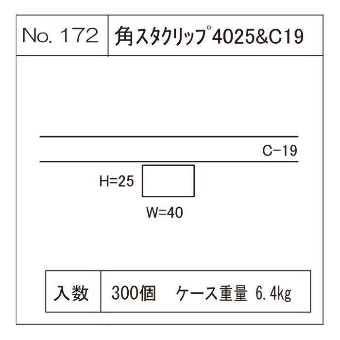 角スタクリップ 4025&C19