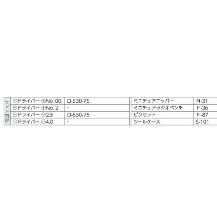 S-1 HOZAN 工具セット 7点セット