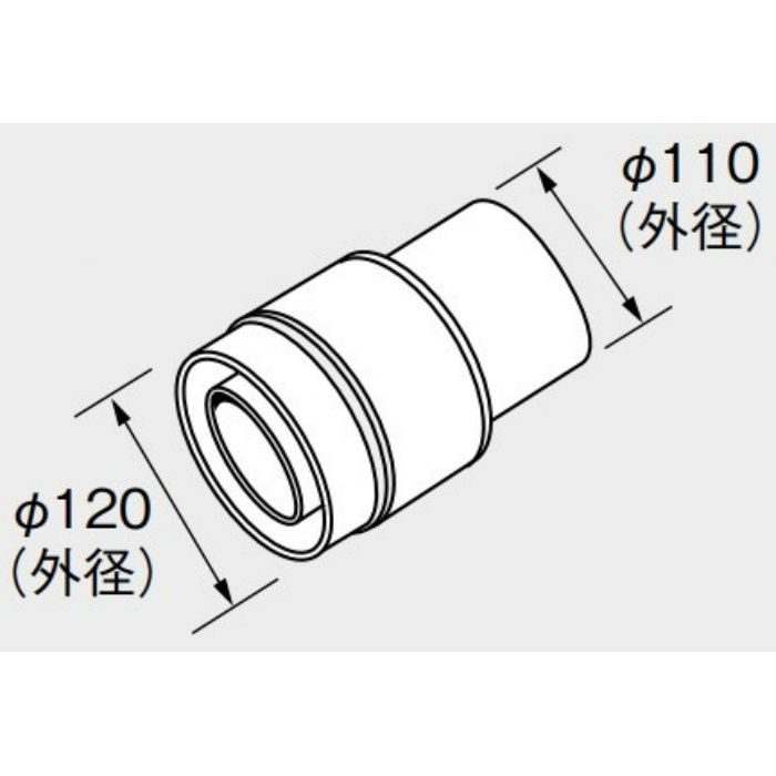 0702438 排気アダプターFFA 110-120 ノーリツ【アウンワークス通販】