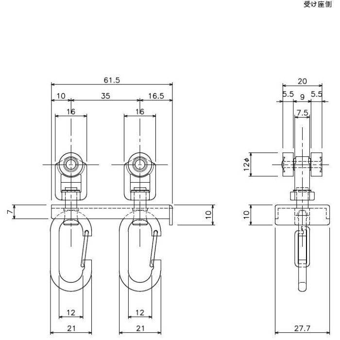 岡田 D30マグネットランナー 両開 12Y23 ワンタッチランナータイプ