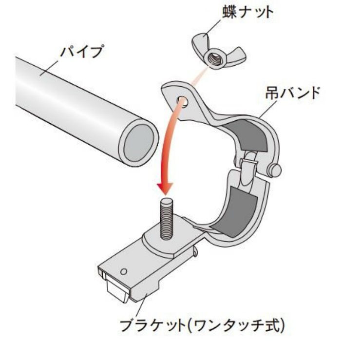 12Y46 D30パイプバンド付ブラケット 32φ用