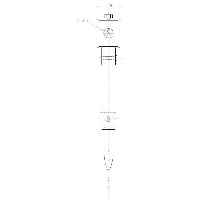 19Y82 クリップ付大型伸縮吊棒700