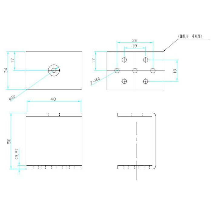 00Y57 寸切りボルト用ブラケット取付金具