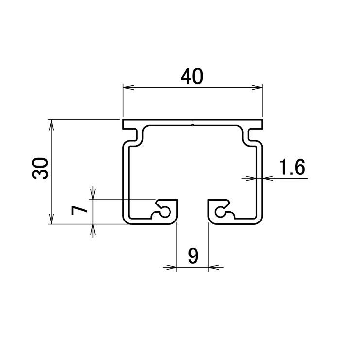 KTC-90 KTレクト40 アルミカーテンレール（仕切りレール） 910X910カーブ90°
