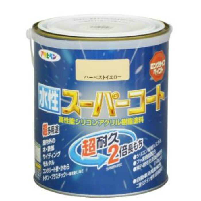 水性スーパーコート 1.6L ハーベストイエロー 6缶/ケース アサヒペン