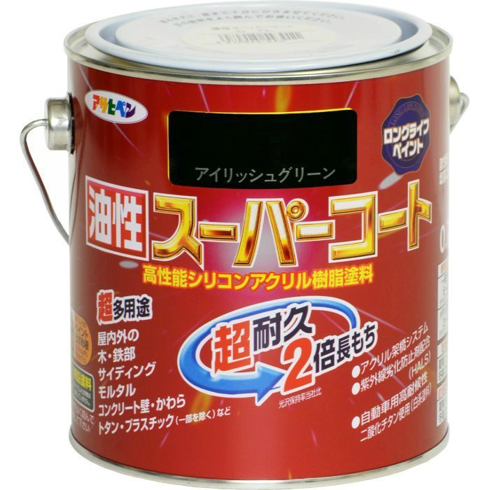 油性スーパーコート 0.7L アイリッシュグリーン 6缶/ケース アサヒペン