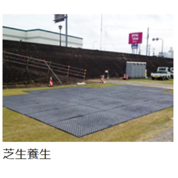 B0918-20-BK ウッドプラスチック養生用敷板 Wボード36 両面凸 20mm 3×6(板厚13mm) 持手穴２ヶ所ブラック