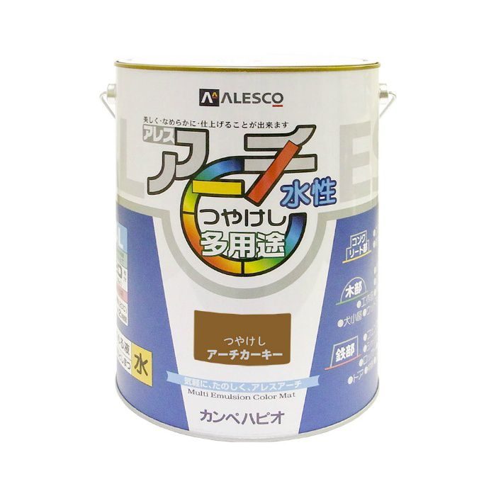 アレスアーチ 4L アーチカーキー 水性つや消し カンペハピオ【アウン