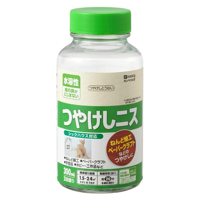 水溶性つやけしニスA 300ml つやけしとうめい 水溶性つやけし