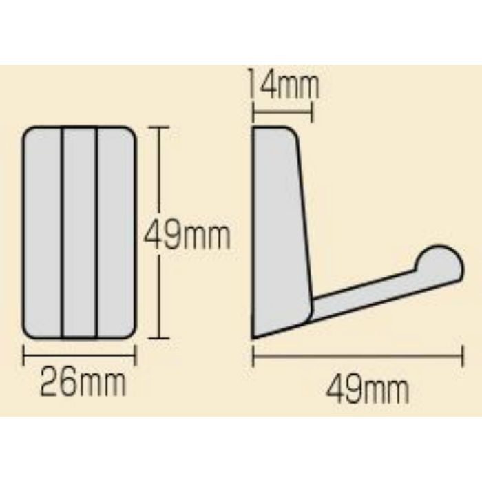 KSUF-13 収納フック ビス止めタイプ                サテンニッケル