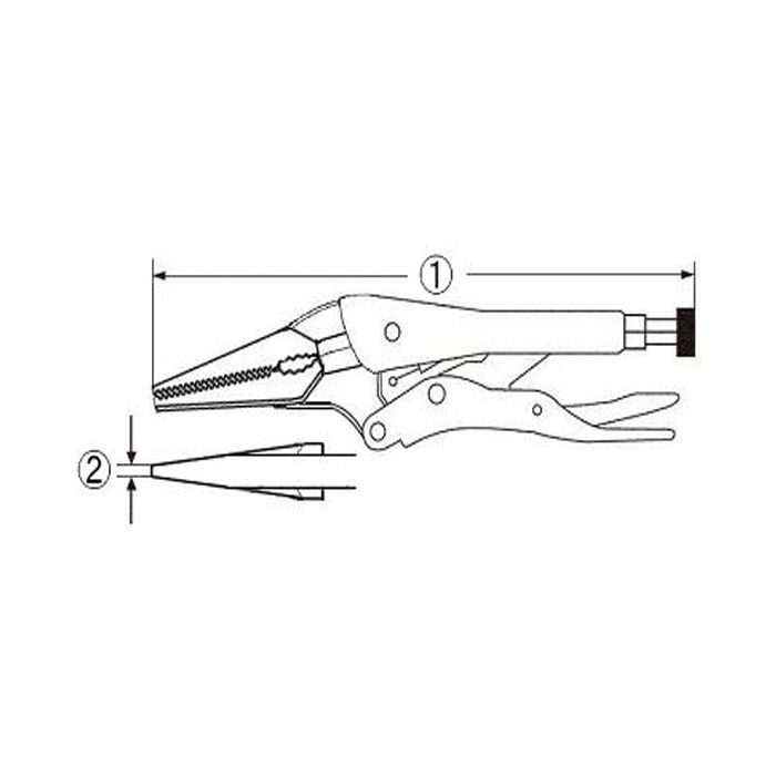 VL150 バイスプライヤ ロングノーズタイプ カッター付