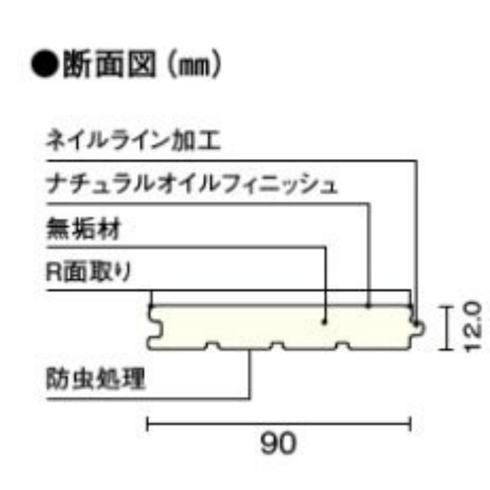 FK2563-R8-N 一般住宅用洋風床材  無垢フローリング コンビットソリッド（ユニタイプ）ナチュラルオイルフィニッシュ オークワイルド