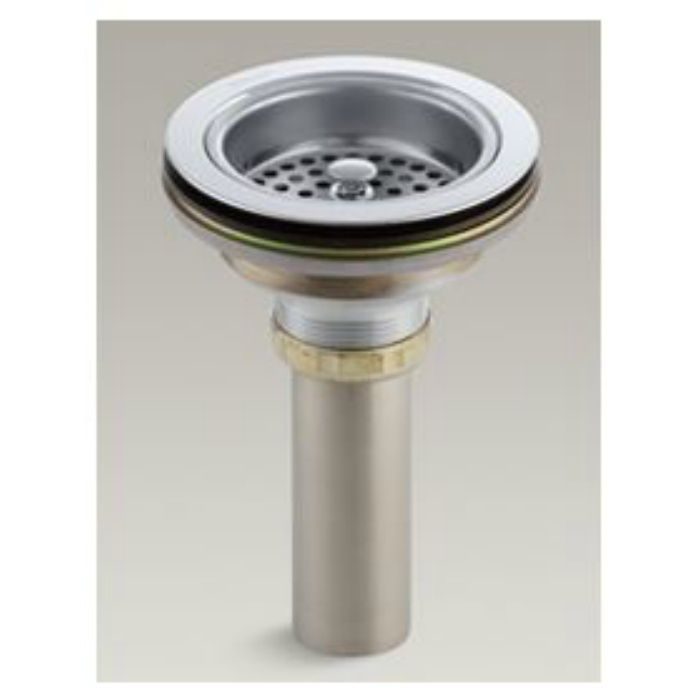 K-8801-VS キッチンシンク用排水金具（Sトラップ用）テールピース付き バイブラントステンレス