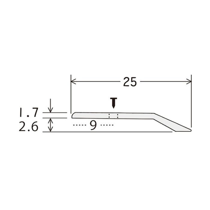 D324 2h アルミじゅうたん押え への字 25mm 2m アンバー アウンワークス通販