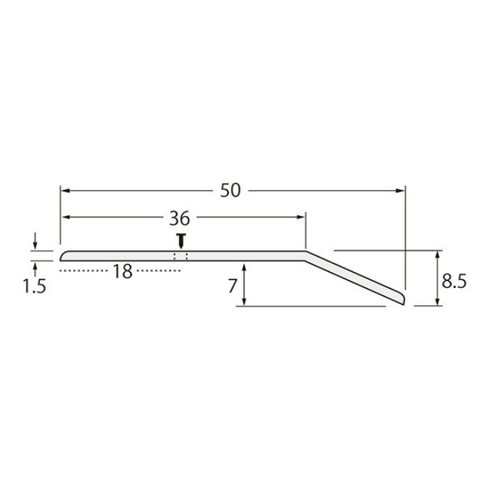 D325-2H ステンレスじゅうたん押え への字 50mm×2m