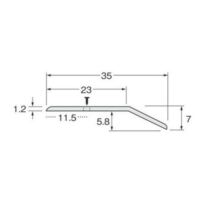 D332-1 ステンレスじゅうたん押え への字 35mm×1m ビス穴なし