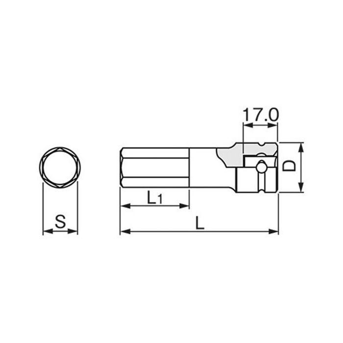 4AH-10 インパクト用ヘキサゴンソケット