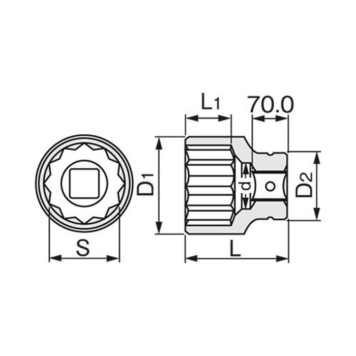 入荷待ち】20AD-90 インパクト用ソケット(12角) TONE【アウンワークス