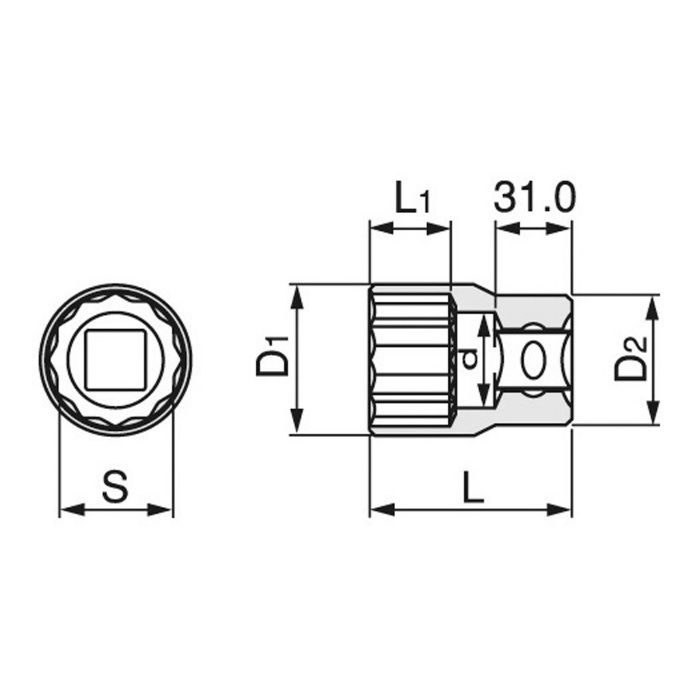 入荷待ち】8D-55 ソケット(12角) TONE【アウンワークス通販】