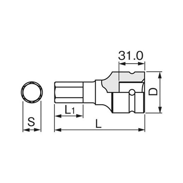 8AH-36 インパクト用ヘキサゴンソケット TONE【アウンワークス通販】