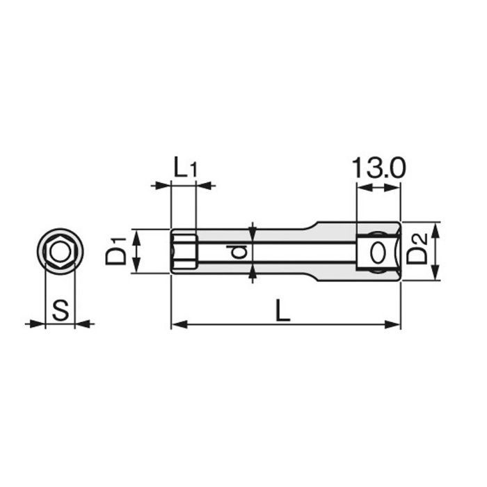 3S-10L ディープソケット  6角