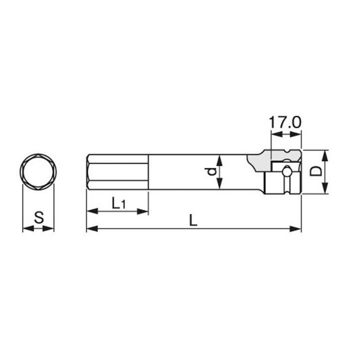 4AH-06L インパクト用ロングヘキサゴンソケット