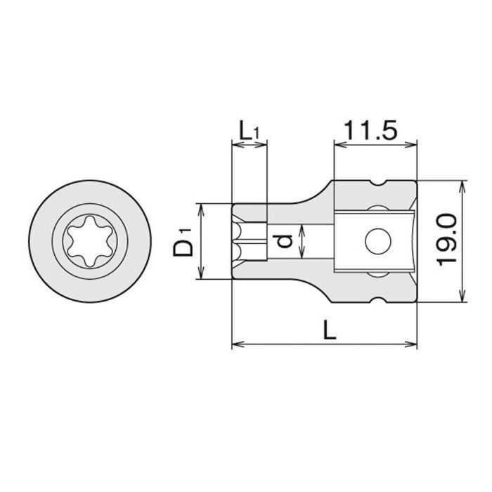 3ATX-E12 インパクト用トルクスソケット