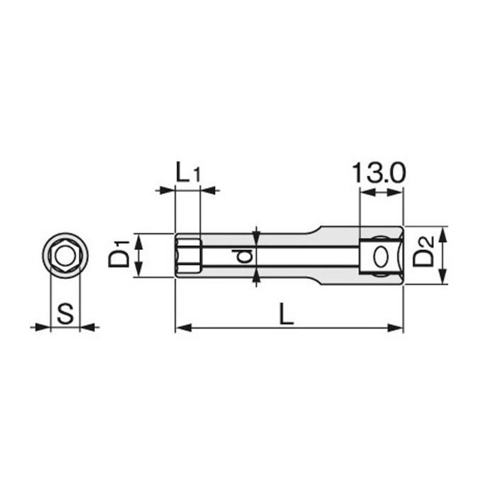 3SC-08L ナットキャッチディープソケット  6角