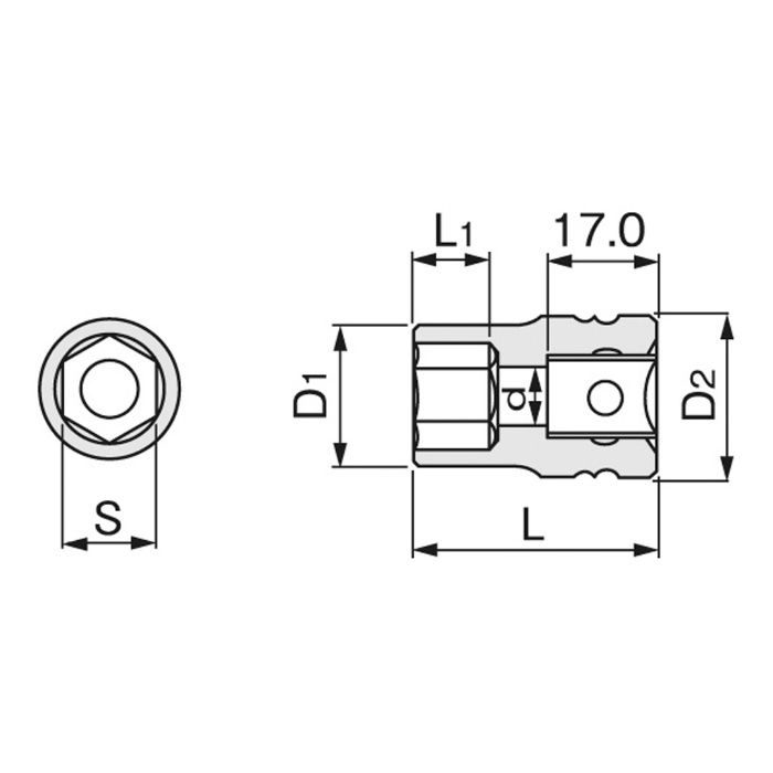 4NV-19 インパクト用ソケット(6角)