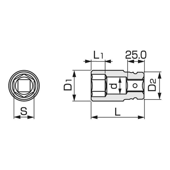 入荷待ち】6NV-50L150 インパクト用超ロングソケット(6角) TONE