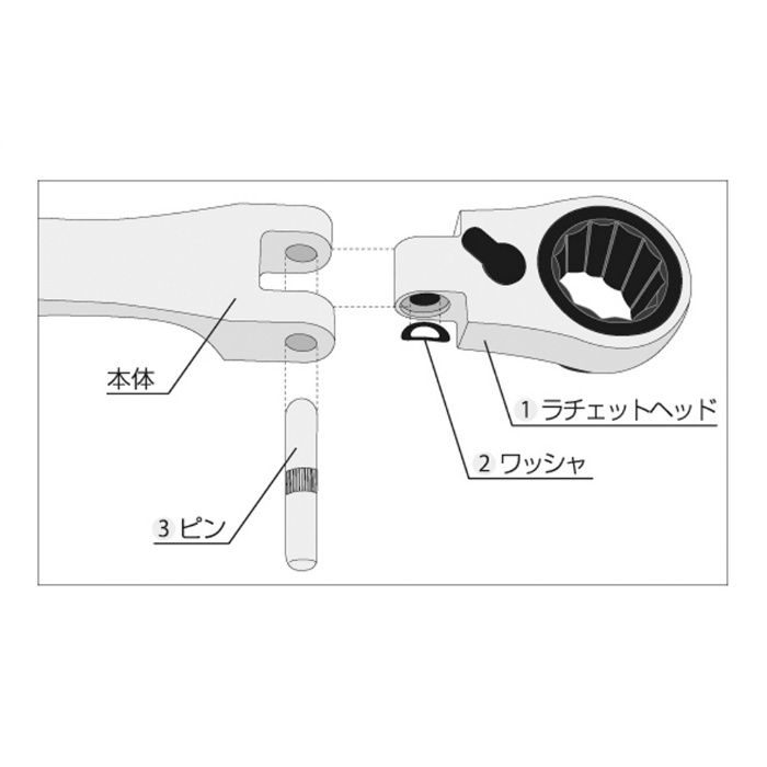 RK-RMA14 超ロング首振ラチェットめがねレンチ用リペアキット