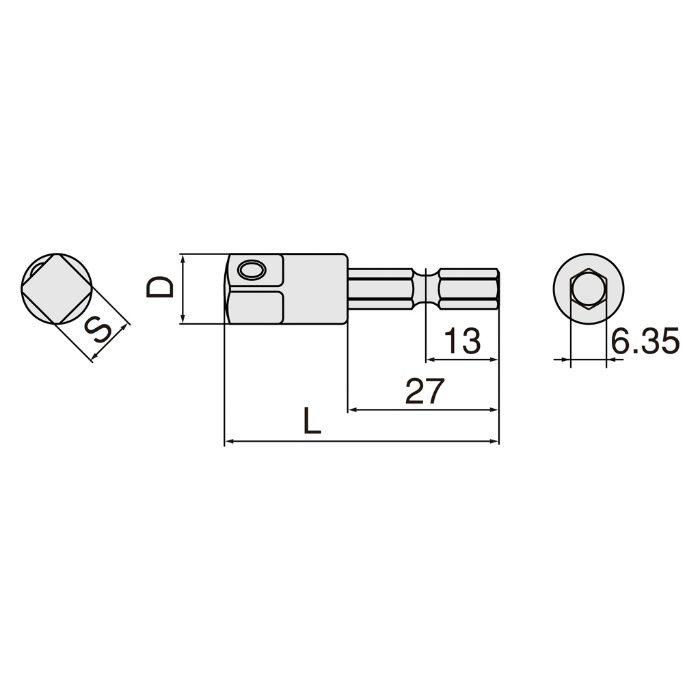 2BA-12 電動ドリル用ソケットアダプター