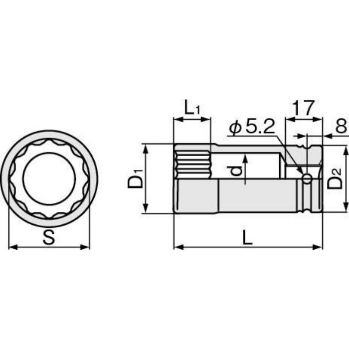 4NW-13L100 インパクト用超ロングソケット