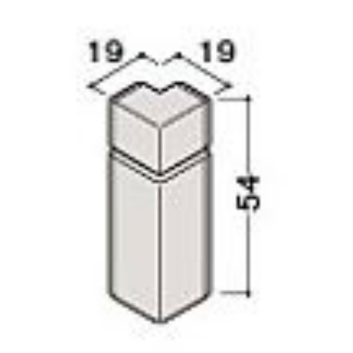 MT7777-TH 気密巾木用樹脂コーナーキャップ出隅７mm モノホワイト 10個／ケース 大建工業【アウンワークス通販】