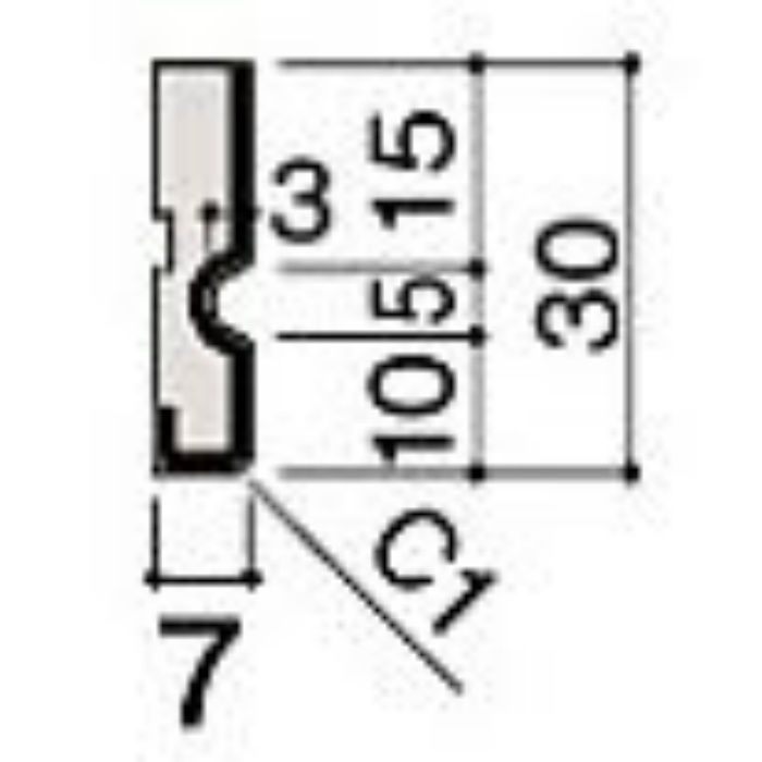 MT7023-31TH-402 回り縁溝付（MDF基材） モノホワイト 2本／ケース【運送会社支店止め指定】