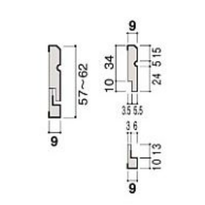 MT7015-21ML-402 スライド巾木（MDF基材） ミルベージュ 2本／ケース 大建工業【アウンワークス通販】