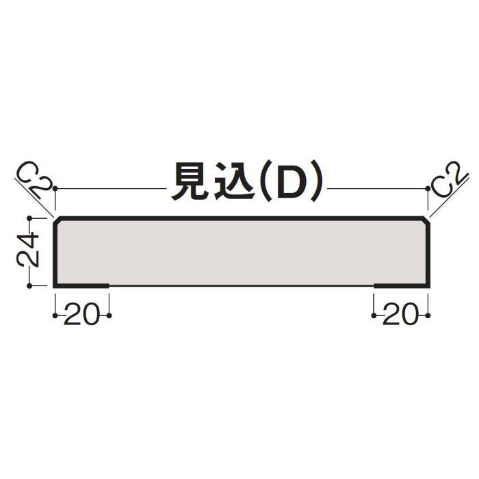 MT7263-23MG hapia　無目枠固定式 トープグレー 薄壁用 縦用