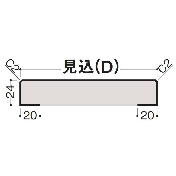 MT7264-23WH hapia　無目枠固定式 ネオホワイト 薄壁用 横用