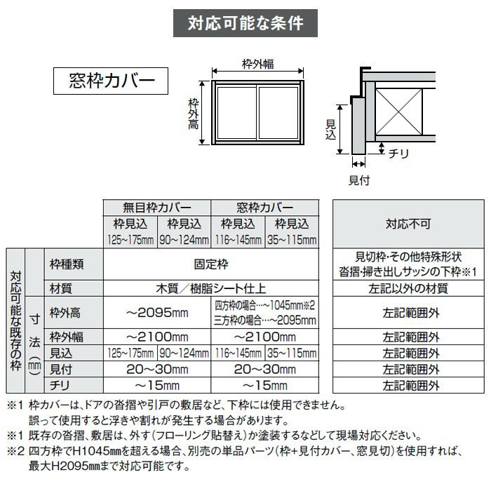 MT7850-12WH-1S 窓枠カバーセット ネオホワイト 枠見込35～115mm