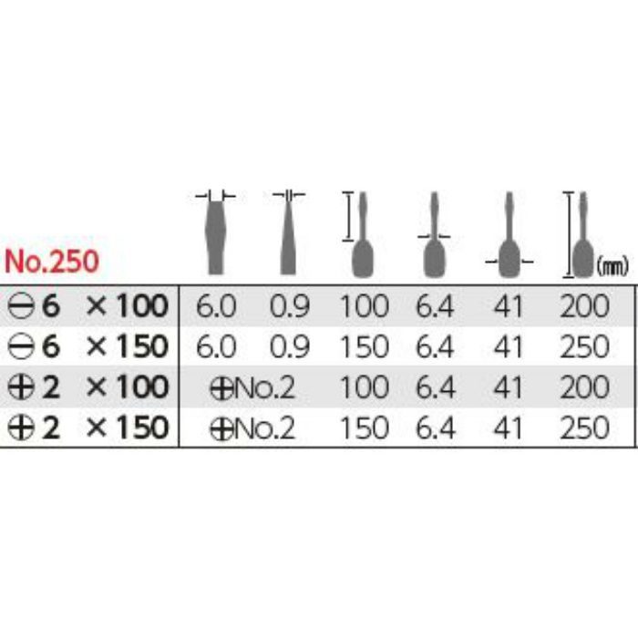 250 -6×100 安全貫通ドライバー