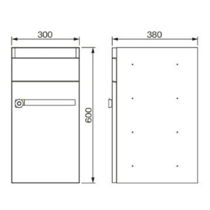 MX-13HL MAILBOX ラッチロック錠 集合タイプ郵便受 前入前出 スリーサイズコンビネーションタイプ